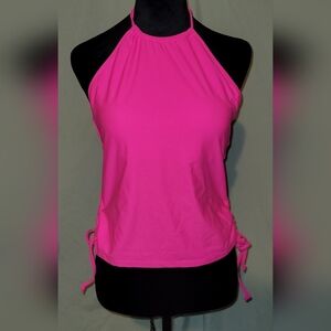 2 Piece, Hot Pink Ruched Crop Tankini Set By beachsissi, Medium